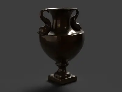 Chinese bronze vase   Low-poly 3D model