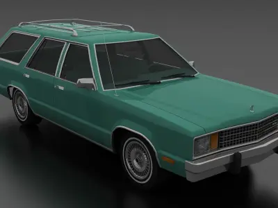 Fairmont 4dr Station Wagon 1978 Low-poly 3D model