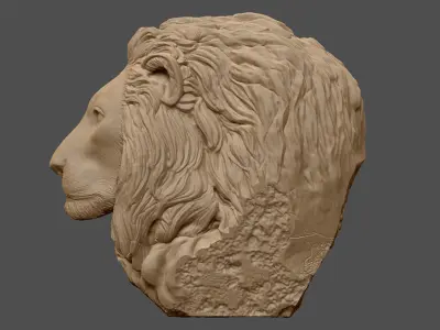 Lion Bust Head -  3D print model 3D print model