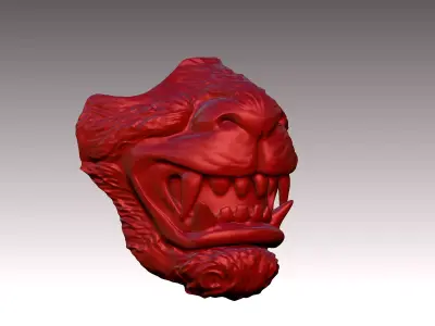 lion mas half face fantasy mask 3D print model
