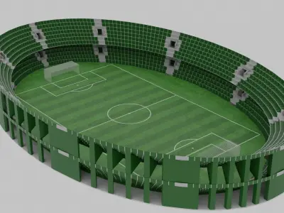 Football Stadium  Low-poly 3D model 4