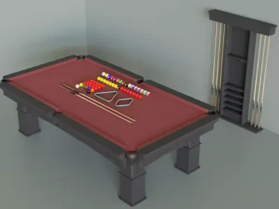 Complete Snooker Table 3D model