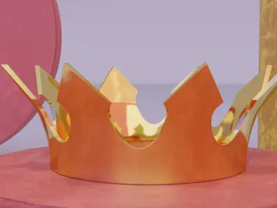 Gold crown 01 Low-poly 3D model
