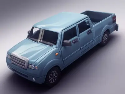 Pickup Truck Low-poly 3D model get