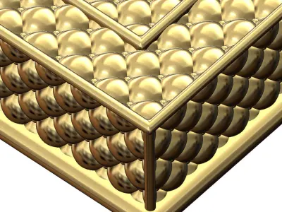 Square leather furniture capitone pattern ashtray bowl 3D print model