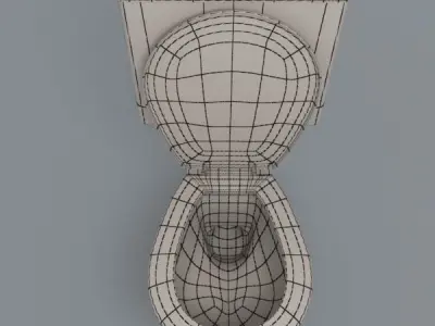 European Lavatory Low-poly 3D model