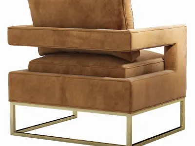 Avery Cognac Velvet Chair 3D model