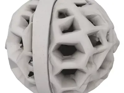 Modern Hexagonal Concrete Decorative Sphere Low-poly 3D model