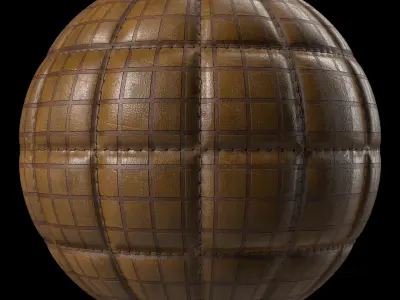 Leather Materials 36- Stitched Leather - Sbsar Pbr 4k Seamless Texture