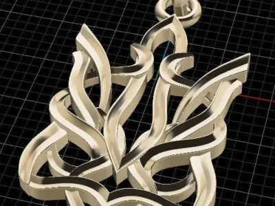 Trident celtic pendant 3D print model