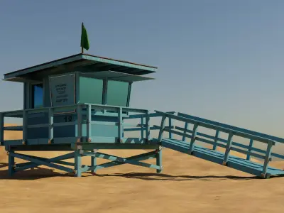 Beach Lifeguard cabin 3D model