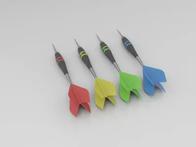 Darts Game Set Low-poly 3D model