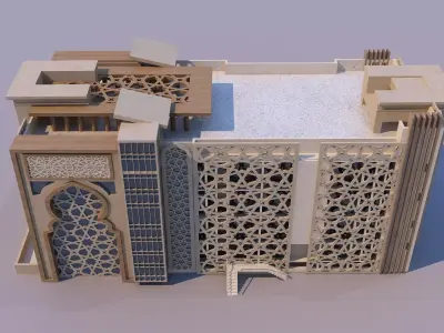 0168 - Islamic Facade Building 3D model