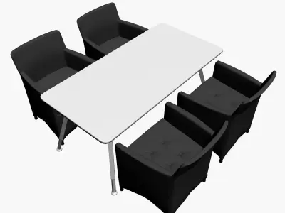 RESTAURANT TABLE CHAIR PP 01 Low-poly 3D model