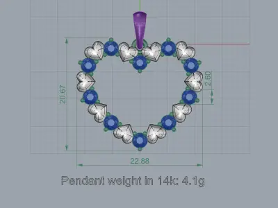 HEART PENDANT LOVE SIGN - Diamond  Valentines Day Gift 3D print model