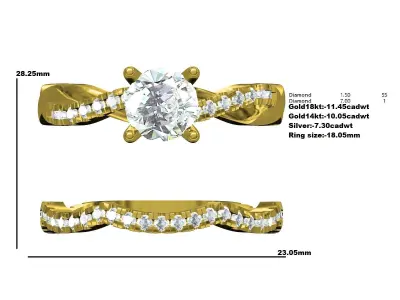 Twisted Infinity Wedding Ring With Band 3D print model