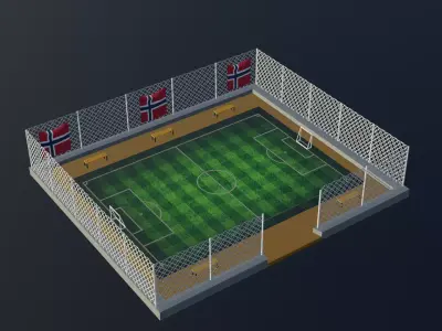 Soccer Stadium - Norway Low-poly 3D model