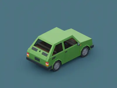 Stylized Cartoon Euro Micro Car  Low-poly 3D model purchase