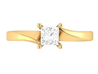 Princess Cut Diamond Engagement Rings for Women 3D print model