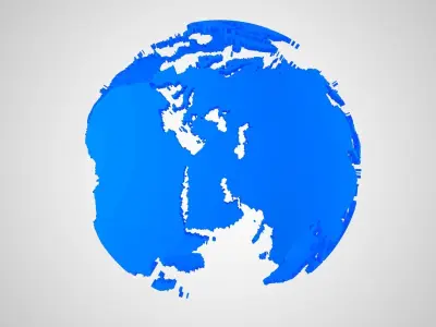 Globe Shell Royal Blue 3D model