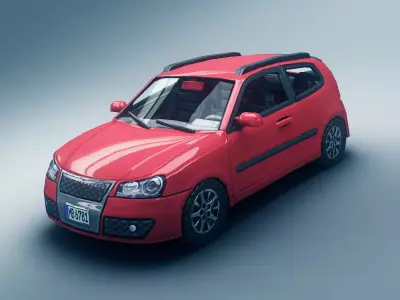 Hatchback Car 2 Low-poly 3D model