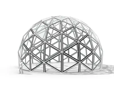 Triangulated 3D dome geodesic dome like structure v2 3D model