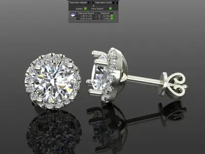 Women Diamond Earrings 3D print model 77