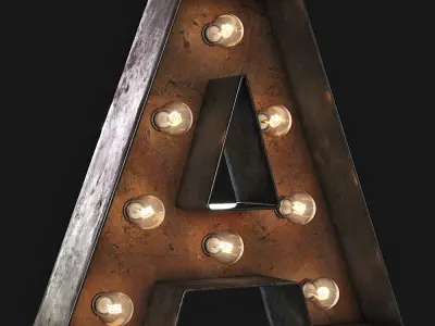 Vintage Marquee Letters 3D model