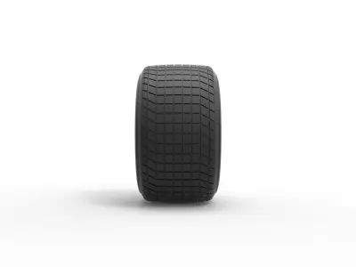 Wheel of Vintage Dirt race car V2 Scale 1 to 25 3D print model