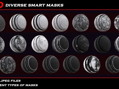 100 diverse smart masks for substance painter Texture