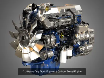 ISX15 - D13 Engines - 6Cylinder Truck Diesel Engines  2 in 1 3D Model Collection