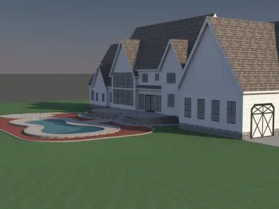 Modern Luxury Farm House 3D model