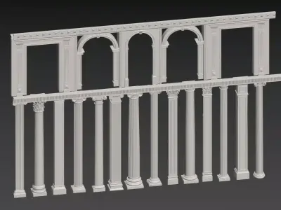 European-style plaster column 3D model