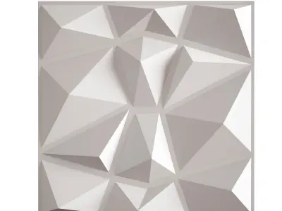 Volumetric plaster wall 3D panel 3D model