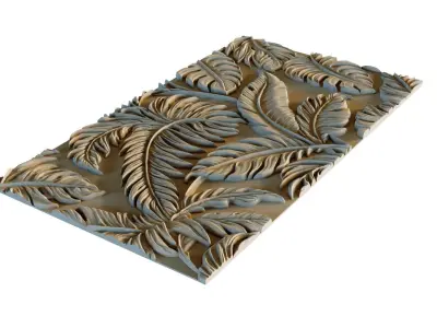 mural decor set wall panel 09 3D model