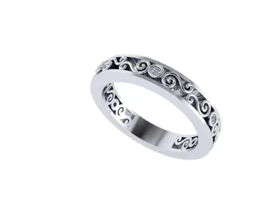 Women diamond ring 3d render 3D print model 2