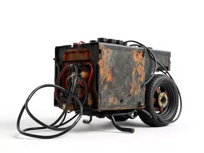Rusty Industrial Generator Model Pack Low-poly 3D model