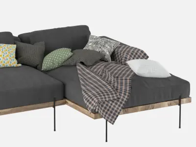 Rivera Sectional Sofa Low-poly 3D model