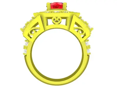 Luxury Octagonal Halo Gemstone Men Ring 3D Model 5320 3D print model