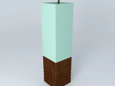 Ornamental flowerpots Wood and Glass bamboo and pebbles Free 3D model
