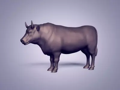 Bull Statue Low-poly 3D model
