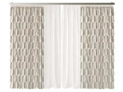Curtains for childrens room 3D model