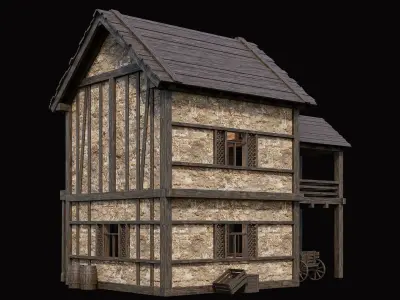 Medieval Village Pack  - 10 Assets - 4K Textures Game Ready Low-poly 3D model