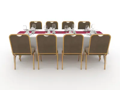 Banquet Table and Chair 78 3D model