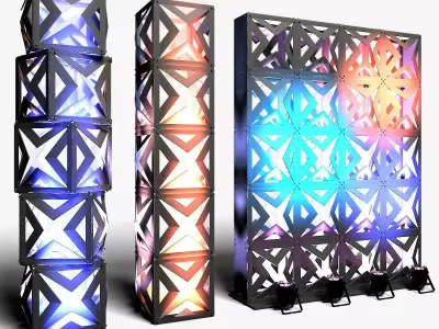 Stage Decor 17 Modular Wall Column 3D model
