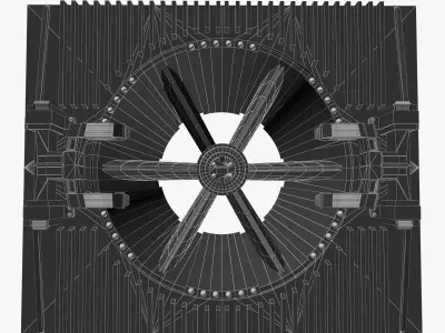 Sci fi ventilation Low-poly 3D model