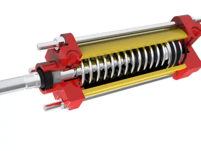 Pneumatic cylinder 3D model