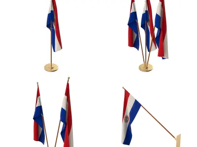 Paraguay Flag Pack 3D model