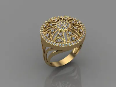STL 3DM Print Ready Women Diamond Ring Lightweight Printable  3D print model 120