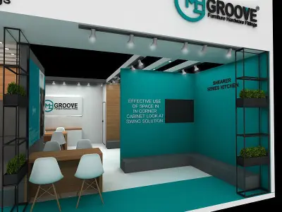 9mtr x 7mtr two side open exhibition stand 3D print model